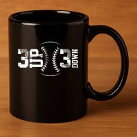3 Up 3 Down Three Up Three Down Baseball 11oz C Handle Ceramic Mug