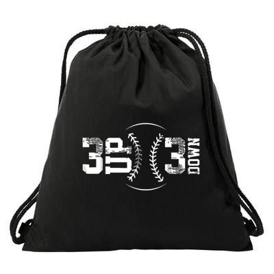 3 Up 3 Down Three Up Three Down Baseball Drawstring Bag