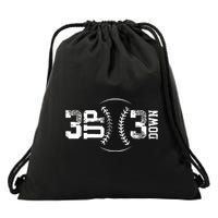 3 Up 3 Down Three Up Three Down Baseball Drawstring Bag