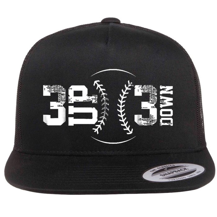 3 Up 3 Down Three Up Three Down Baseball Flat Bill Trucker Hat