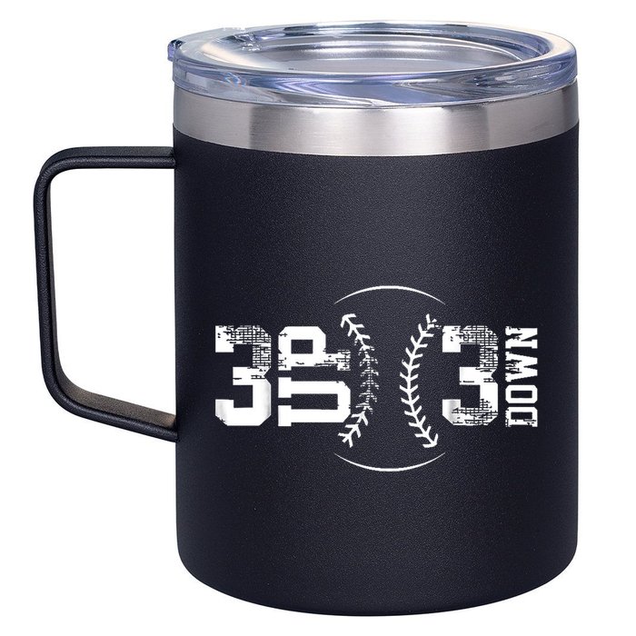 3 Up 3 Down Three Up Three Down Baseball 12oz Stainless Steel Coffee Mug