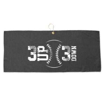 3 Up 3 Down Three Up Three Down Baseball Large Microfiber Waffle Golf Towel