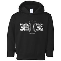 3 Up 3 Down Three Up Three Down Baseball Toddler Hoodie