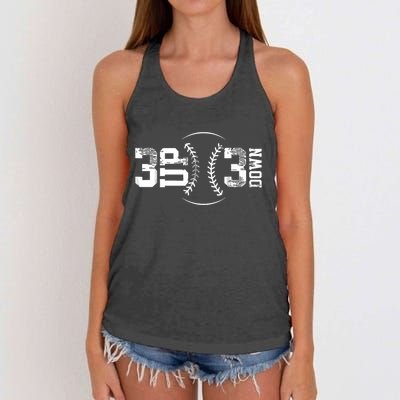 3 Up 3 Down Three Up Three Down Baseball Women's Knotted Racerback Tank