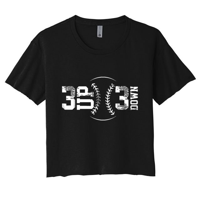 3 Up 3 Down Three Up Three Down Baseball Crop Top