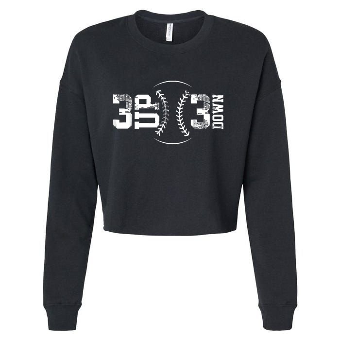 3 Up 3 Down Three Up Three Down Baseball Cropped Pullover Crew