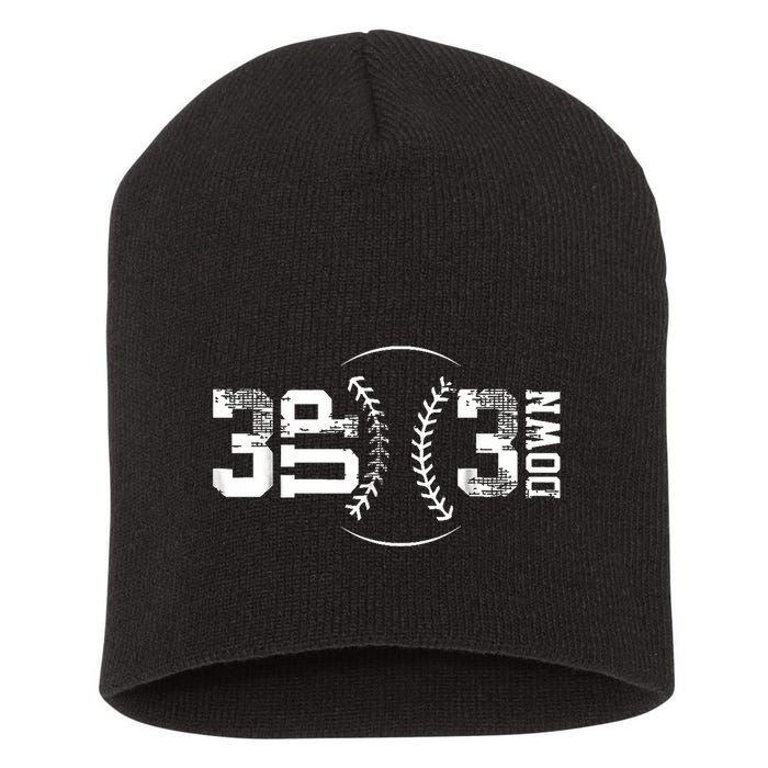 3 Up 3 Down Three Up Three Down Baseball Short Acrylic Beanie