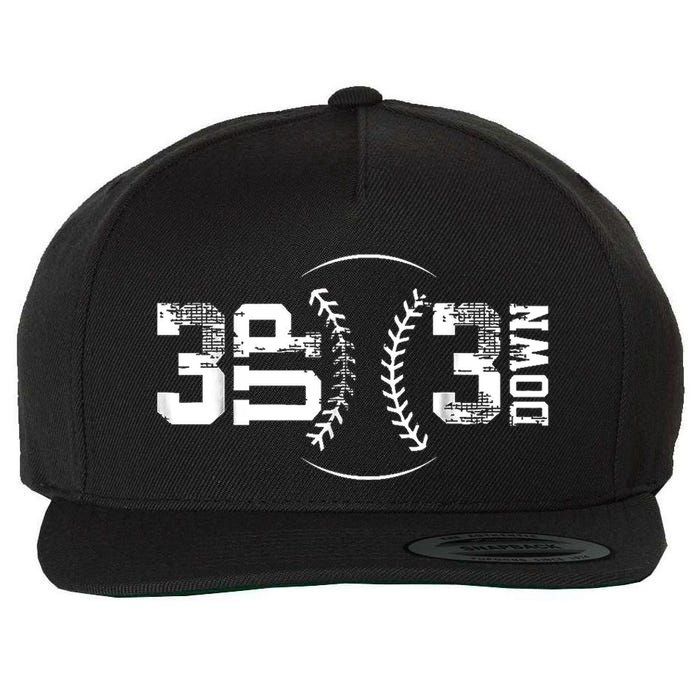 3 Up 3 Down Three Up Three Down Baseball Wool Snapback Cap