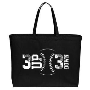 3 Up 3 Down Three Up Three Down Baseball Cotton Canvas Jumbo Tote