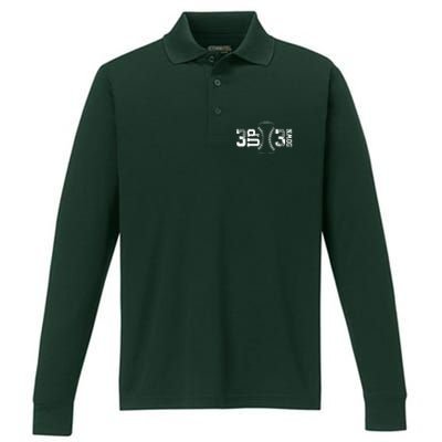 3 Up 3 Down Three Up Three Down Baseball Performance Long Sleeve Polo