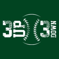 3 Up 3 Down Three Up Three Down Baseball Button
