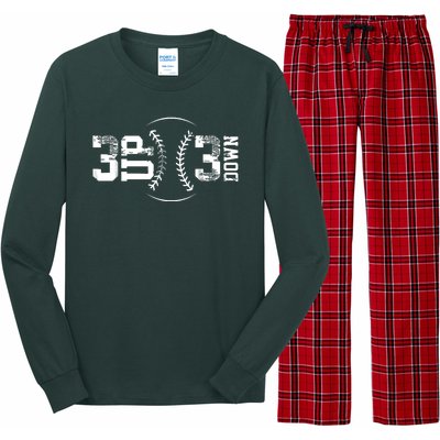 3 Up 3 Down Three Up Three Down Baseball Long Sleeve Pajama Set