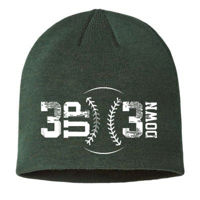 3 Up 3 Down Three Up Three Down Baseball Sustainable Beanie