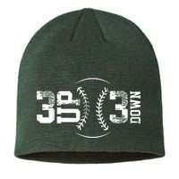3 Up 3 Down Three Up Three Down Baseball Sustainable Beanie