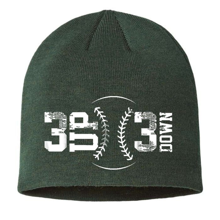 3 Up 3 Down Three Up Three Down Baseball Sustainable Beanie