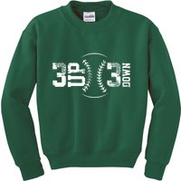 3 Up 3 Down Three Up Three Down Baseball Kids Sweatshirt