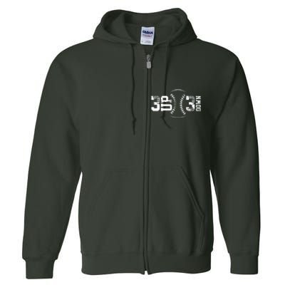 3 Up 3 Down Three Up Three Down Baseball Full Zip Hoodie