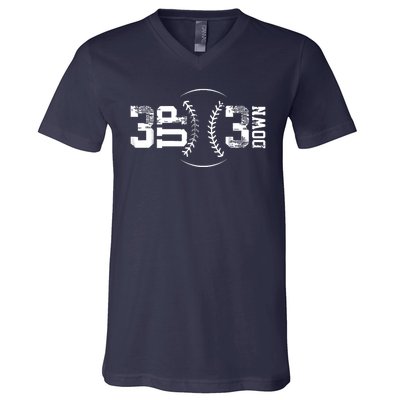 3 Up 3 Down Three Up Three Down Baseball V-Neck T-Shirt