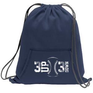 3 Up 3 Down Three Up Three Down Baseball Sweatshirt Cinch Pack Bag