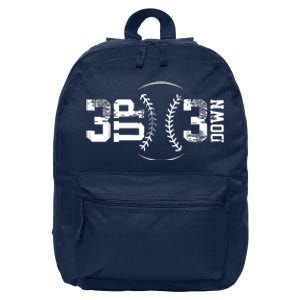 3 Up 3 Down Three Up Three Down Baseball 16 in Basic Backpack