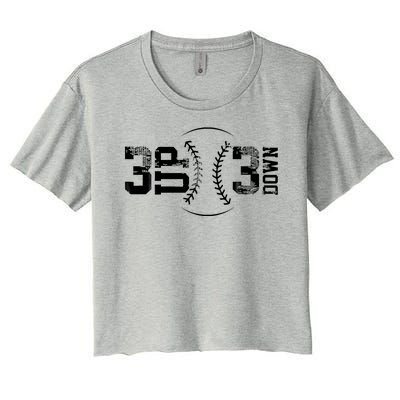 3 Up 3 Down Three Up Three Down Baseball Women's Crop Top Tee