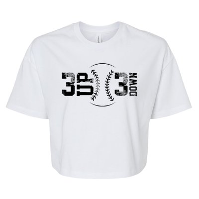 3 Up 3 Down Three Up Three Down Baseball Bella+Canvas Jersey Crop Tee