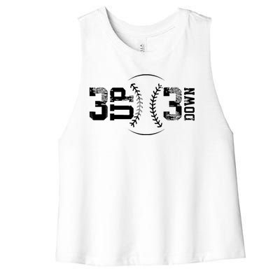 3 Up 3 Down Three Up Three Down Baseball Women's Racerback Cropped Tank