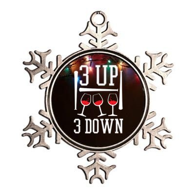 3 Up 3 Down Funny Wine Lover Baseball Game Fan Cool Saying Cute Gift Metallic Star Ornament