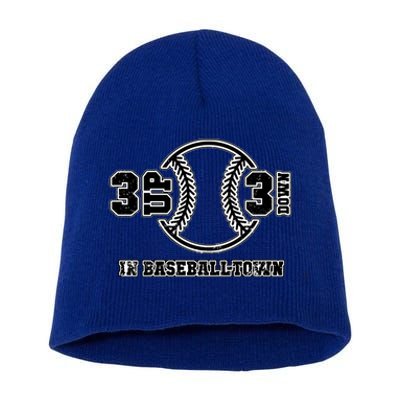 3 Up 3 Down In Baseball Town Graphic Gift Short Acrylic Beanie