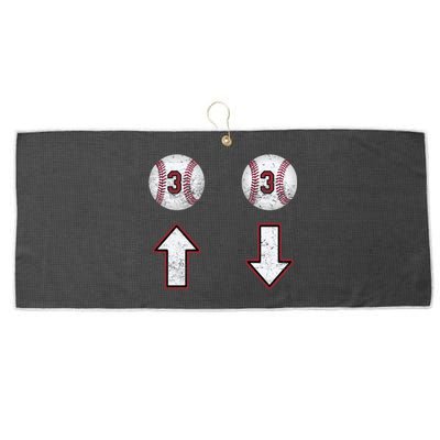 3 Up 3 Down Gift Three Up Three Down Baseball Gift Large Microfiber Waffle Golf Towel