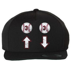 3 Up 3 Down Gift Three Up Three Down Baseball Gift Wool Snapback Cap