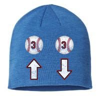 3 Up 3 Down Gift Three Up Three Down Baseball Gift Sustainable Beanie