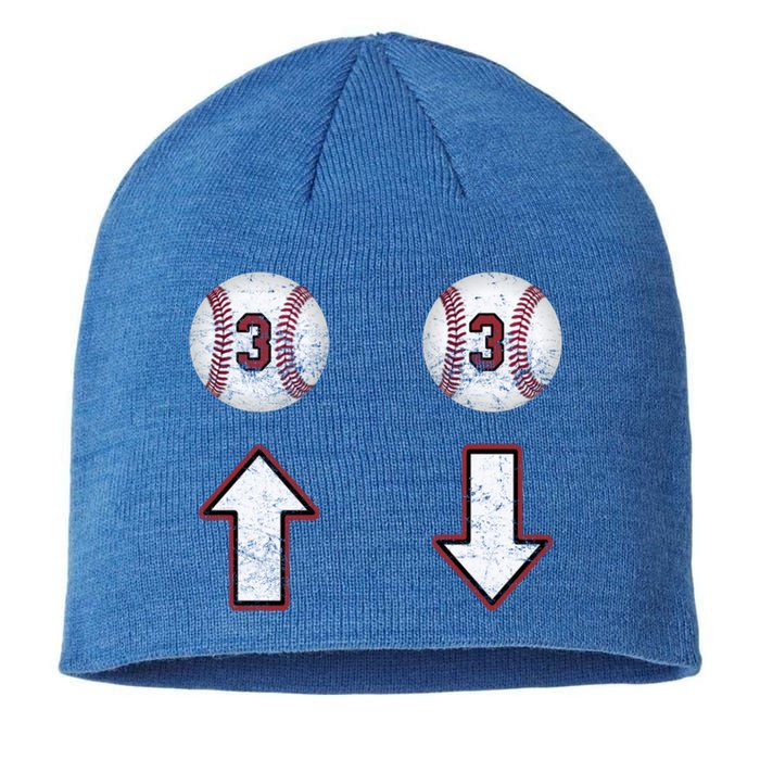 3 Up 3 Down Gift Three Up Three Down Baseball Gift Sustainable Beanie