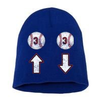 3 Up 3 Down Gift Three Up Three Down Baseball Gift Short Acrylic Beanie