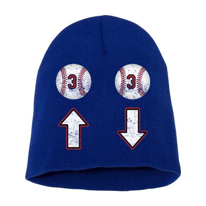 3 Up 3 Down Gift Three Up Three Down Baseball Gift Short Acrylic Beanie