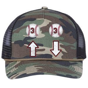 3 Up 3 Down Gift Three Up Three Down Baseball Gift Retro Rope Trucker Hat Cap