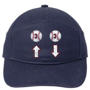 3 Up 3 Down Gift Three Up Three Down Baseball Gift 7-Panel Snapback Hat