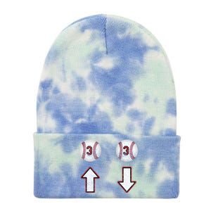 3 Up 3 Down Gift Three Up Three Down Baseball Gift Tie Dye 12in Knit Beanie