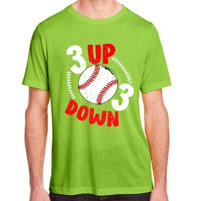 3 Up 3 Down Three Up Three Down Baseball Softball Players Gift Adult ChromaSoft Performance T-Shirt