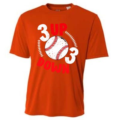 3 Up 3 Down Three Up Three Down Baseball Softball Players Gift Cooling Performance Crew T-Shirt