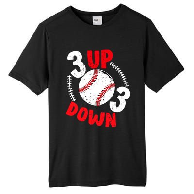 3 Up 3 Down Three Up Three Down Baseball Softball Players Gift Tall Fusion ChromaSoft Performance T-Shirt