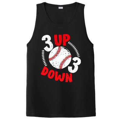 3 Up 3 Down Three Up Three Down Baseball Softball Players Gift PosiCharge Competitor Tank