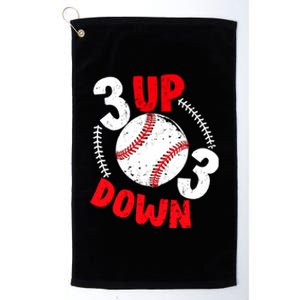 3 Up 3 Down Three Up Three Down Baseball Softball Players Gift Platinum Collection Golf Towel