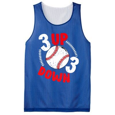 3 Up 3 Down Three Up Three Down Baseball Softball Players Gift Mesh Reversible Basketball Jersey Tank