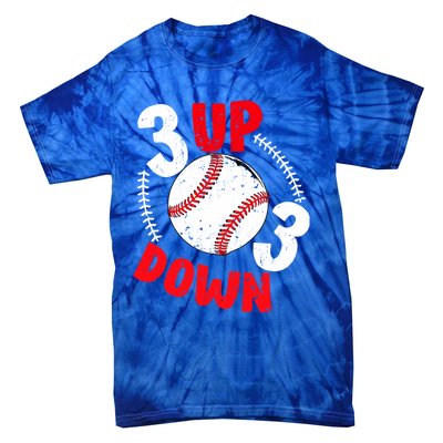 3 Up 3 Down Three Up Three Down Baseball Softball Players Gift Tie-Dye T-Shirt