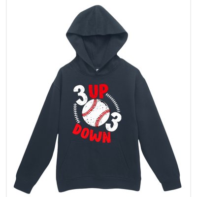 3 Up 3 Down Three Up Three Down Baseball Softball Players Gift Urban Pullover Hoodie