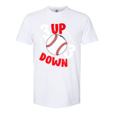 3 Up 3 Down Three Up Three Down Baseball Softball Players Gift Softstyle CVC T-Shirt