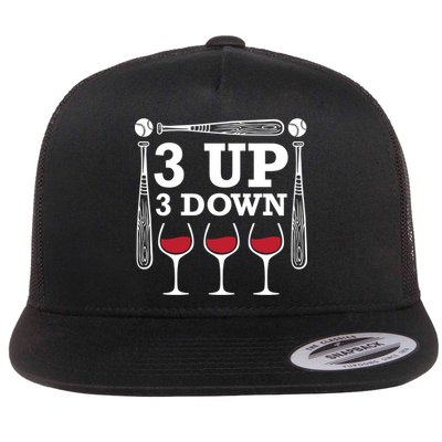 3 Up 3 Down Wine Baseball Cute Gift Flatbill Hat