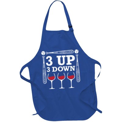 3 Up 3 Down Wine Baseball Cute Gift Apron