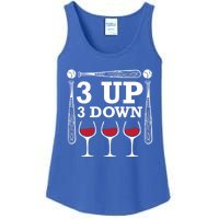 3 Up 3 Down Wine Baseball Cute Gift Ladies Essential Tank